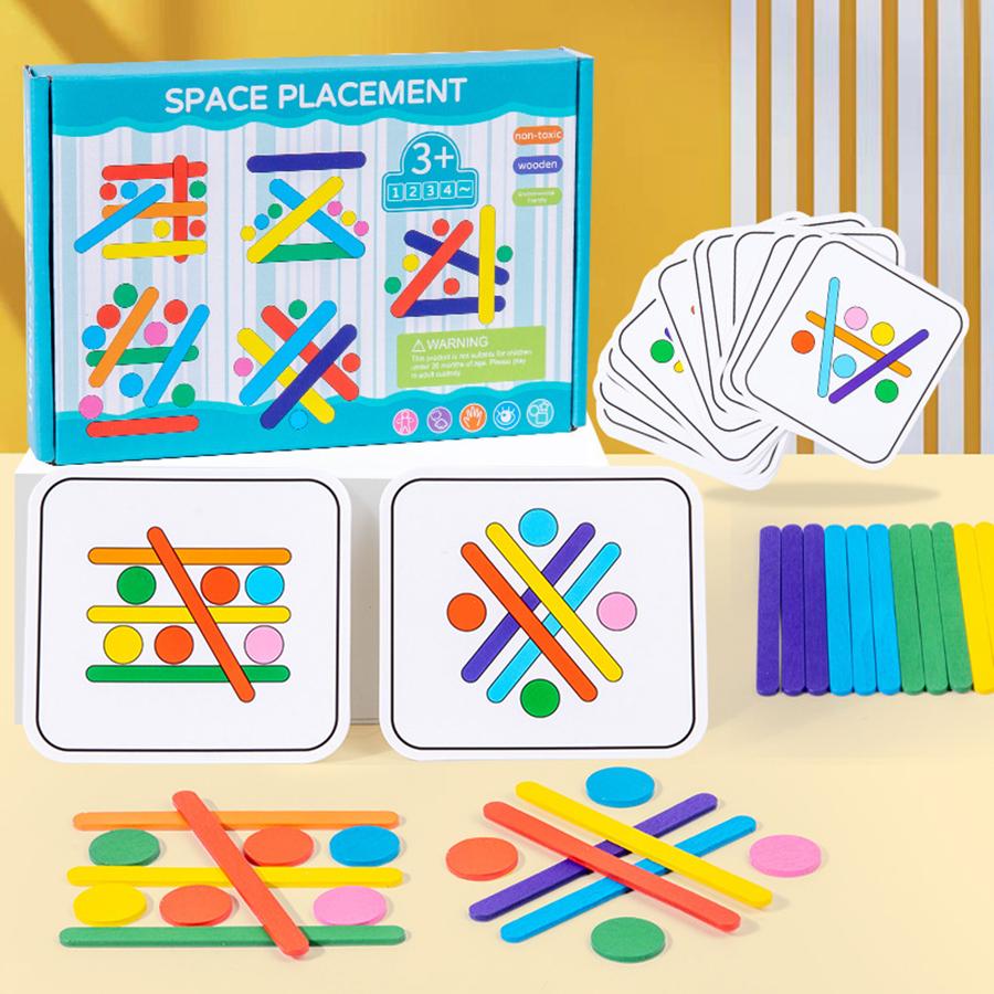 

Rainbow ice stick thinking logic puzzle. Montessori children s educational toys. Wooden DIY toy tabletop toys. Gift.