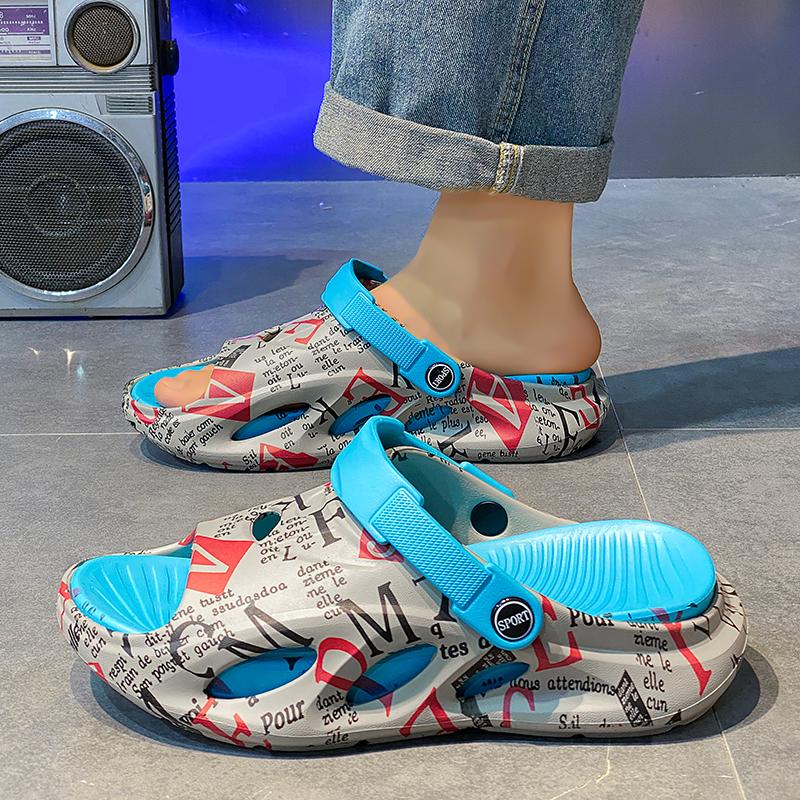 Slippers Men's Summer Beach Platform Outdoor Non-slip Coconut Sandals Men's Outside Wear Driving Shit Feeling Dual-purpose Sandals
