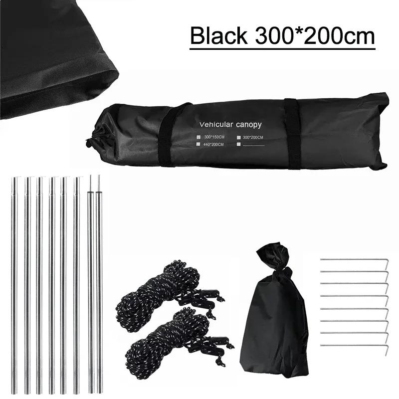 Camping Tent Family Automobile Suv Side Roof Top Sun Shelter Car Truck Sunshade Canopy Anti-UV Waterproof Rainproof Car Awning