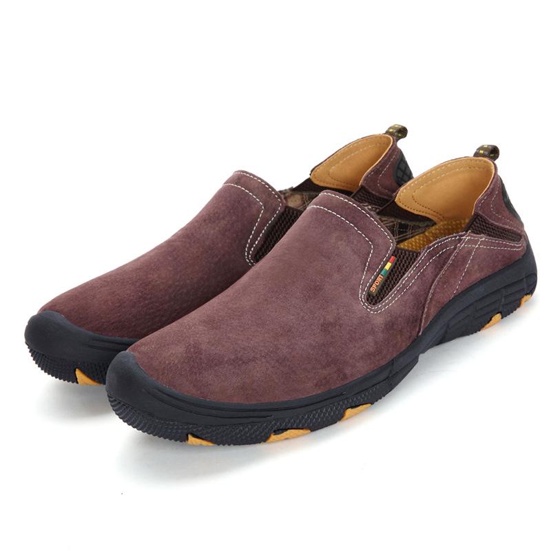 

2025 Spring and Autumn Foreign Trade European and American Leather Special Large Size Hiking Outdoor Mountaineering Men s Single Shoes 48 темно-коричневого кольору