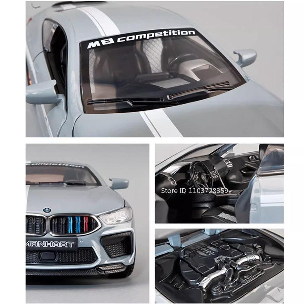 1:32 Scale M8 Model Toy Miniature Supercars Alloy Diecast Sports Cars Sound Light Doors Opened Pull Back Ornament for Kids Gifts