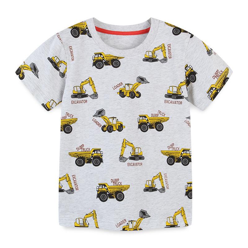 Children s short-sleeved T-shirts, cotton knitted cotton children s crew neck T-shirts, boys  pullover children s T-shirts casual 7Y(125cm）