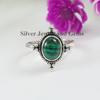 Oval Natural Malachite Ring, 925 Sterling Silver, Handmade Designer Ring