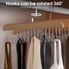 8-hook Multifunctional Wooden Hanger Storage Space-saving Rotating Display Rack Suitable for Ties, Underwear, Vests, Scarves