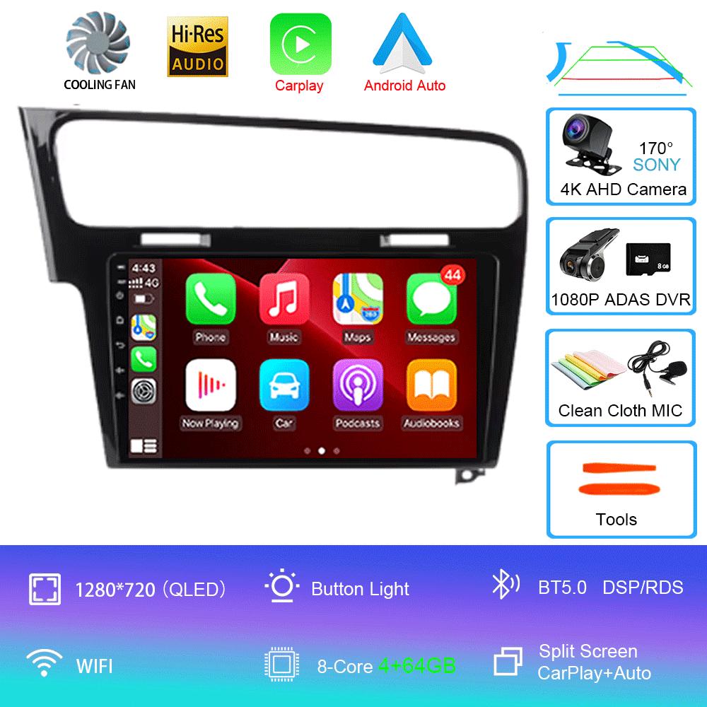 For Volkswagen VW Golf 7 MK7 GTI 2011 - 2021 Car Radio carplay screen HD Multimedia Android 14 GPS Stereo New Video Player