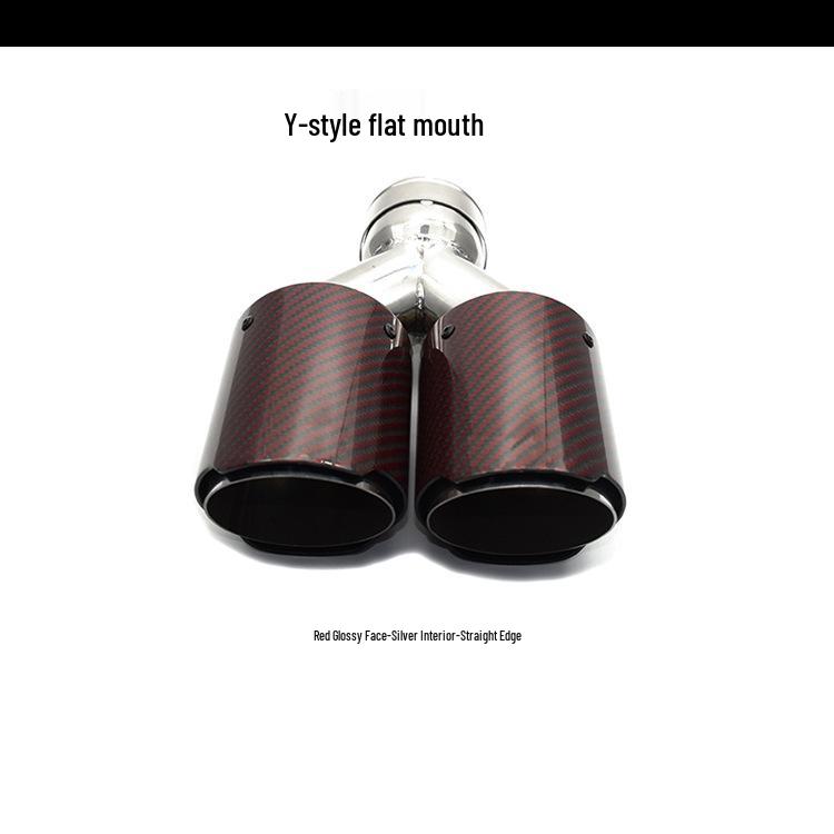 Carbon Fiber Scorpion AK Exhaust Tailpipes: Y-Type/R-Type, 1/2/4 Outlets, Red & Black Tips for Car Modification
