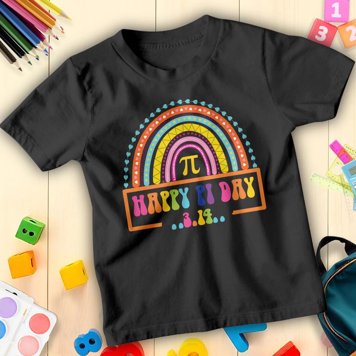 

Boys and Girls Rainbow Maths Day Pi Number Day Ideas T-Shirt Tee for Kids #ND L