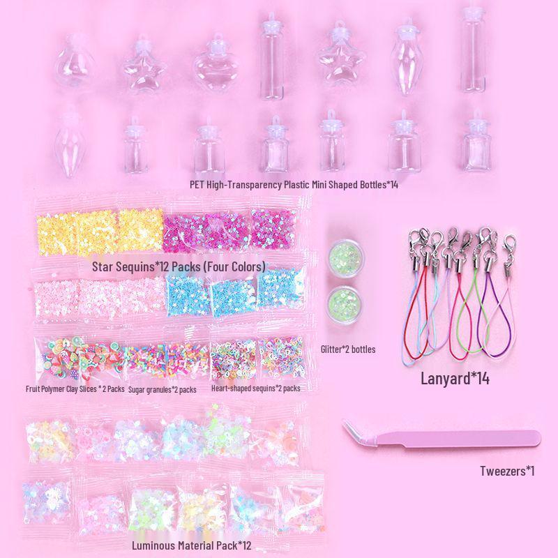 Kids' Handmade Wishing Sand Bottle DIY Set - Unbreakable Mini Pendant Bottles