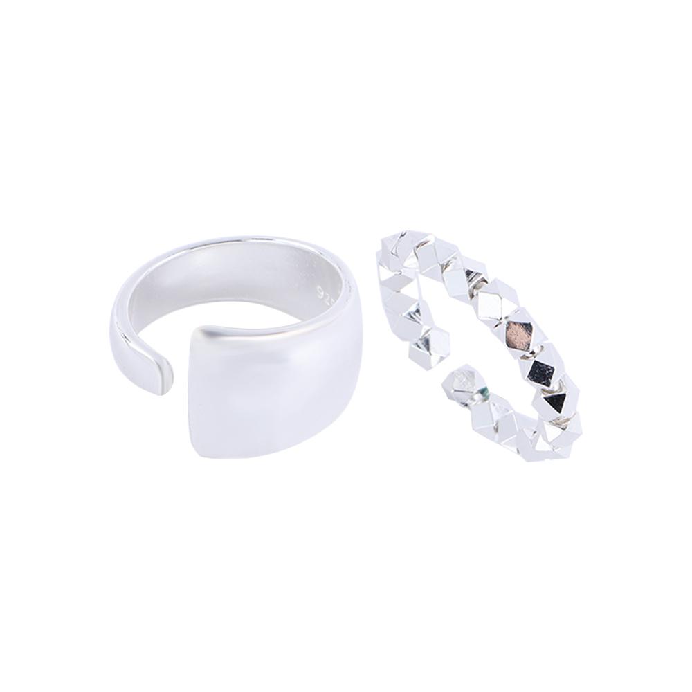 

Девушки хип-хоп квадратные бусины ювелирные изделия на палец женские открытые кольца посеребренные медные корейские кольца на палец