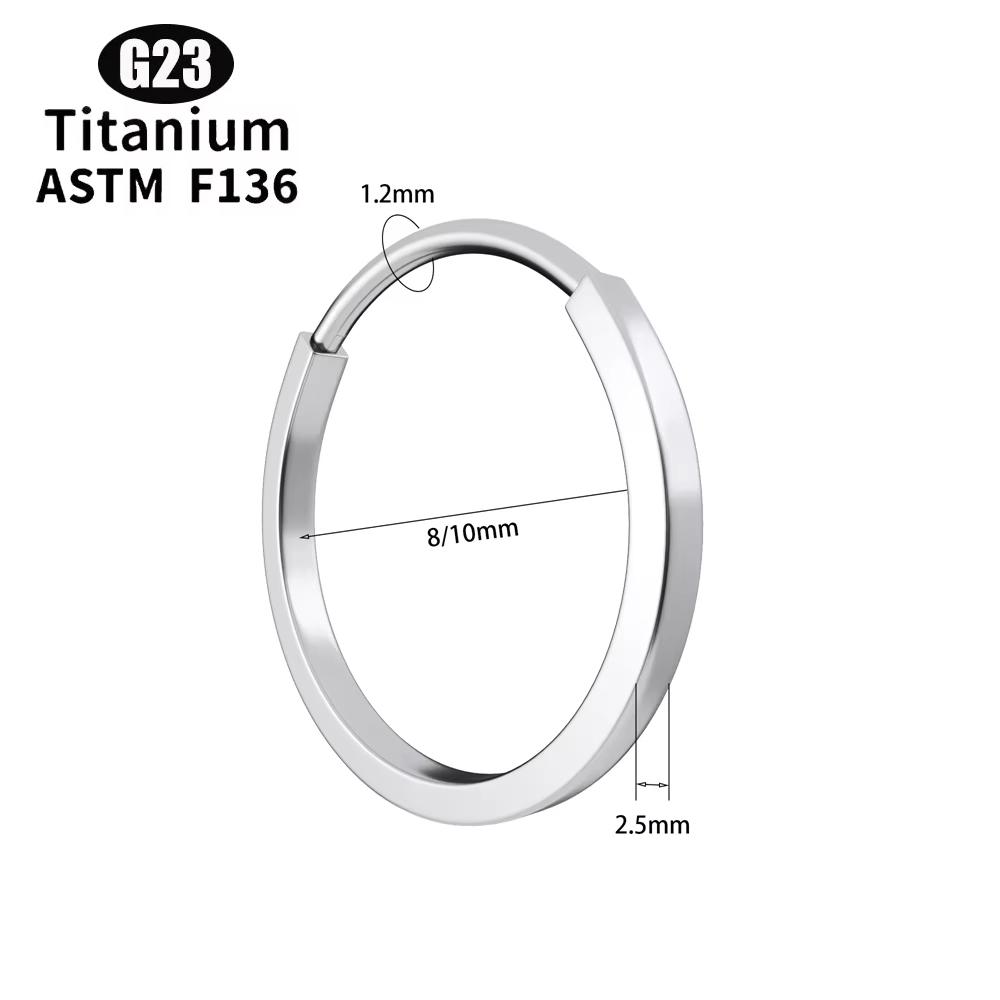 F136 Titanium Nose Ring Ear Septum Hoops Clicker Daith Tragus Cartilage Helix Round Earring Piercing Body Jewelry