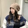 Ear Protection Floral Slouchy Beanie Windproof Fall Winter Cold Hat Jacquard Knit Hat  Casual