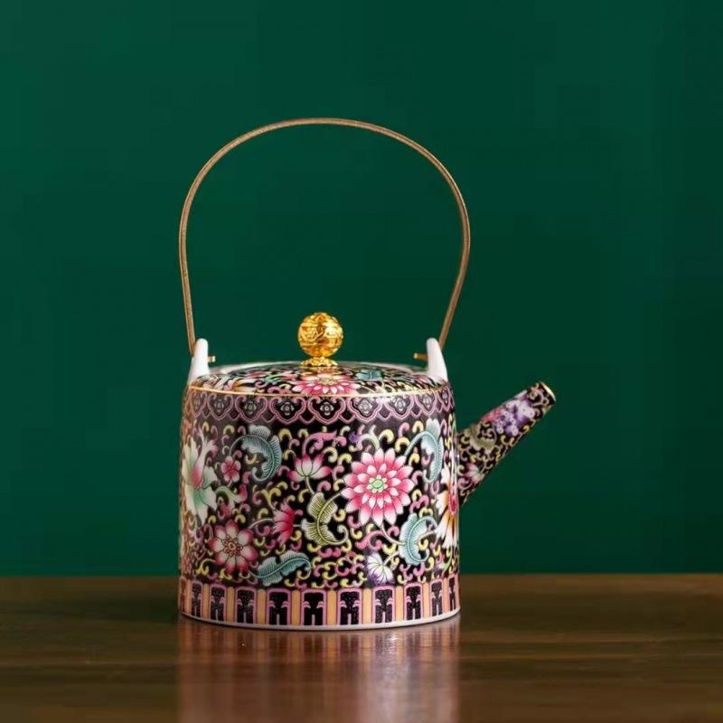 

Jingdezhen Pottery And Pottery Ceramic PuerTea Pressed Teapot Tea Infuser Kettle Teeware Teware Ceremony чорний