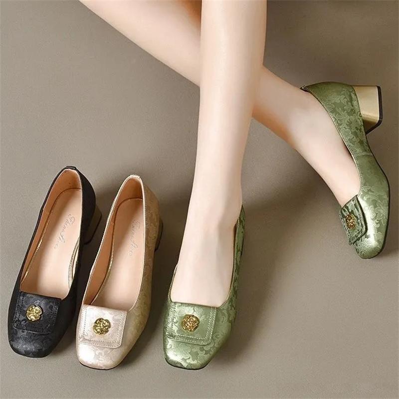 zapatos de mujer women classic round toe light weight comfort office career square heel shoes lady casual elegant pumps ab255