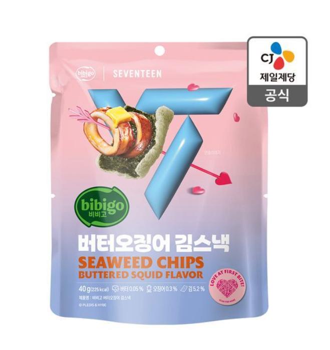 bibigo X Seventeen Ким Снэк 40г (Кальмар в кляре / Оригинальный / Сладкая кукуруза / Картофель)