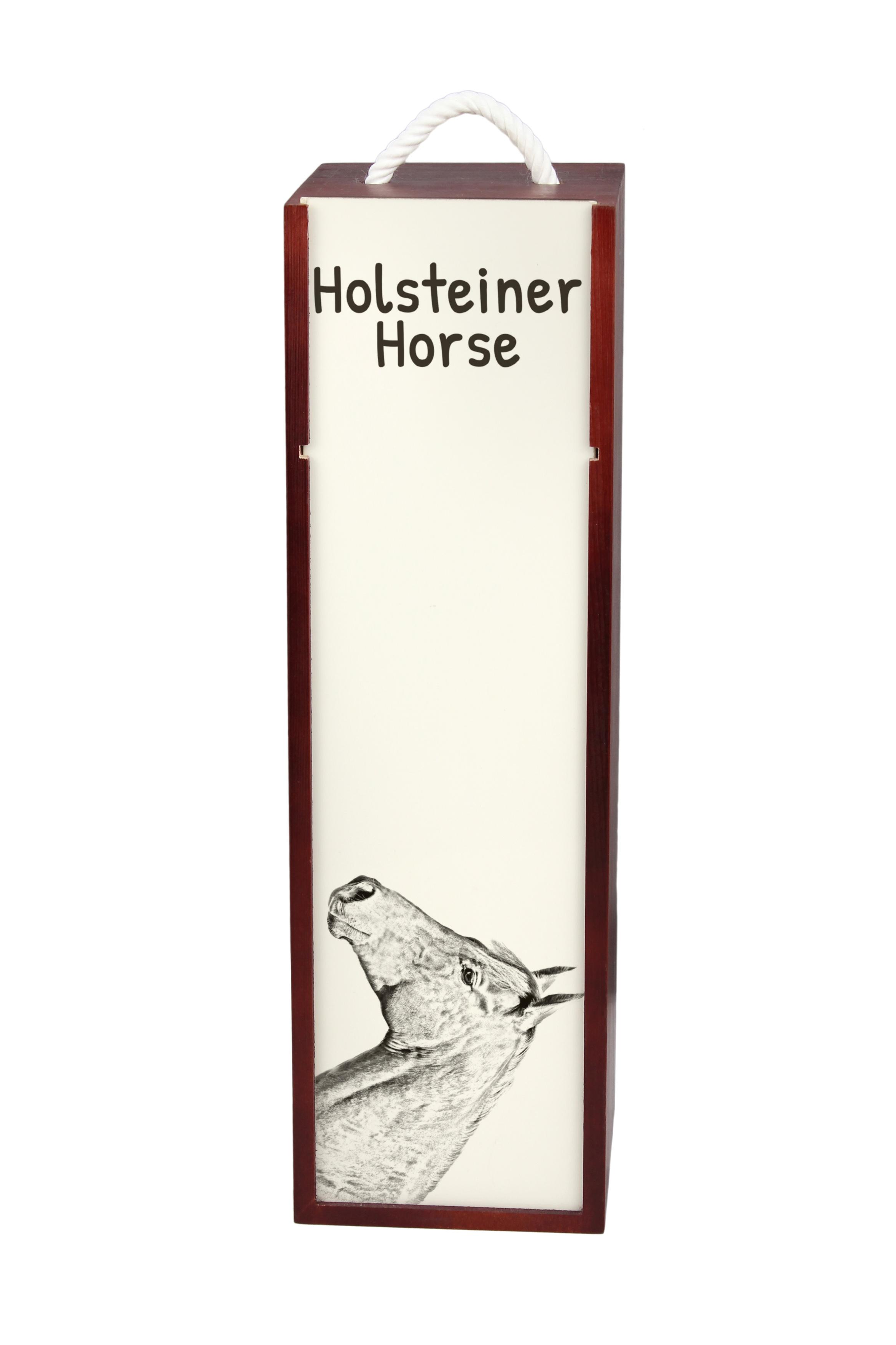 

Holsteiner Horse - wine box with a horse, alcohol box with graphics, personalized gift box from the Art-Dog brand коричневий