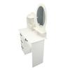Vanity Desk with Round LED Lighted Mirror Makeup Vanity Dressing Table with 4 Drawers for Bedroom