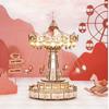 Tsukurundesu Anshin 3D Wooden Puzzle Amusement Park Series (Swing Ride) Swing, Spinning Attraction, Miniature, Lights Up, Spins, Includes Japanese