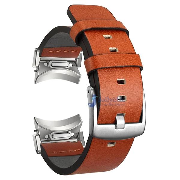 No Gaps Leather Band for Samsung Galaxy Watch 7 6 5 4 40 44mm Quick Fit Metal Buckle Strap for Galaxy Watch6 4 Classic 43 47mm