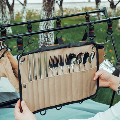1PC Outdoor Camping Tableware Set Storage Bag Chopsticks Spoons Forks Knives Picnic Cookware Storage