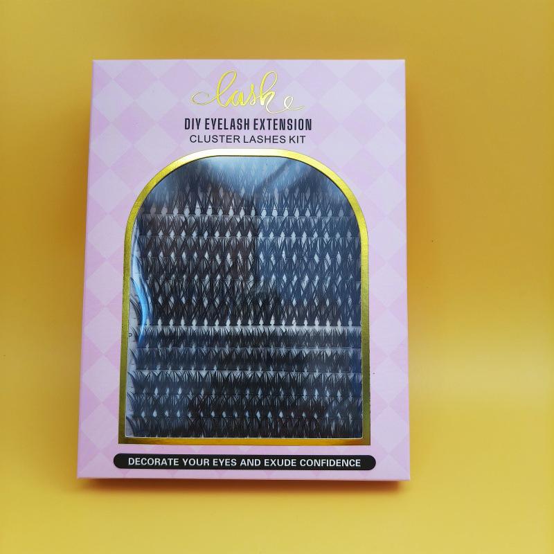 Clustered 240pcs 40D DIY False Eyelashes - Natural Curled Doll Lashes Mixed Pack