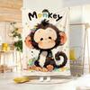 Illustration Cartoon Monkey Throw Lightweight G Flannel Blanket Soft Skinfriendly for Summer Cooling