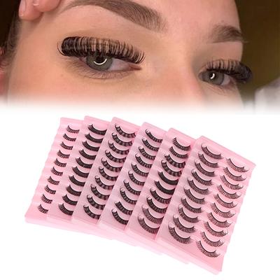 Falsche Wimpern, Streifenwimpern, natürlicher Look, D-Locken, 10 Paar falsche Wimpern