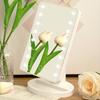 1PC Dual-Power USB & Battery Lighted Makeup Mirror, 3-Brightness Touch Vanity Mirror, Portable Desk Mirror for Dormitory Bedroom
