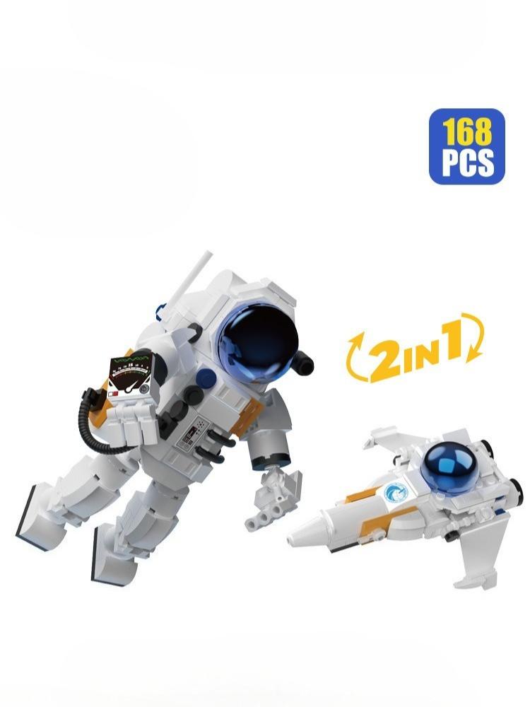 Building block tiny particle assembly toy space rocket astronaut spacecraft model boys' toy