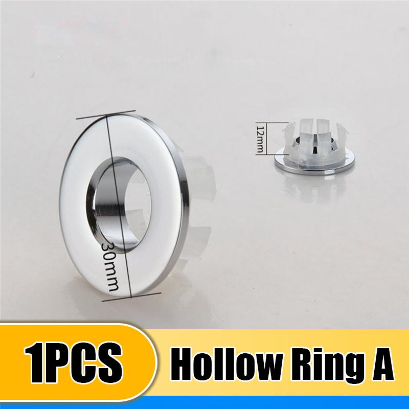 1/4Pcs Sink Hole Overflow Cover Basin Trim Bath Sink Holes Drain Cap Replacement Bathroom Wash Basin Hollow Overflow Rings Plug