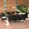 9pcs Cushions Garden Dining Set Woven Resin