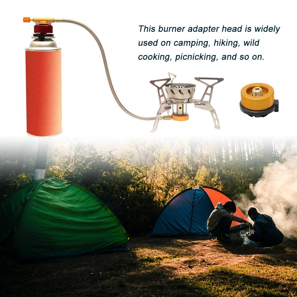 Pack of 2 Camping Stove Adapter Portable Cylinder Burner Valve Converter Outdoor Hiking Survival Cooking Accessory