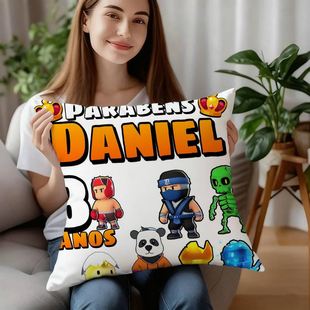 Pillow Sleeping Game S-Stumble Guys Ornamental Pillow Case Short Plush Sofa Decorative Gift Home Double-sided Printing Cushion