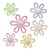 6Pcs Nursery Decors Handmade Woven Colorful Flower Wall Hangings 3 Size Cotton Rope Flower Wall Decors for Kid Dorm Deco