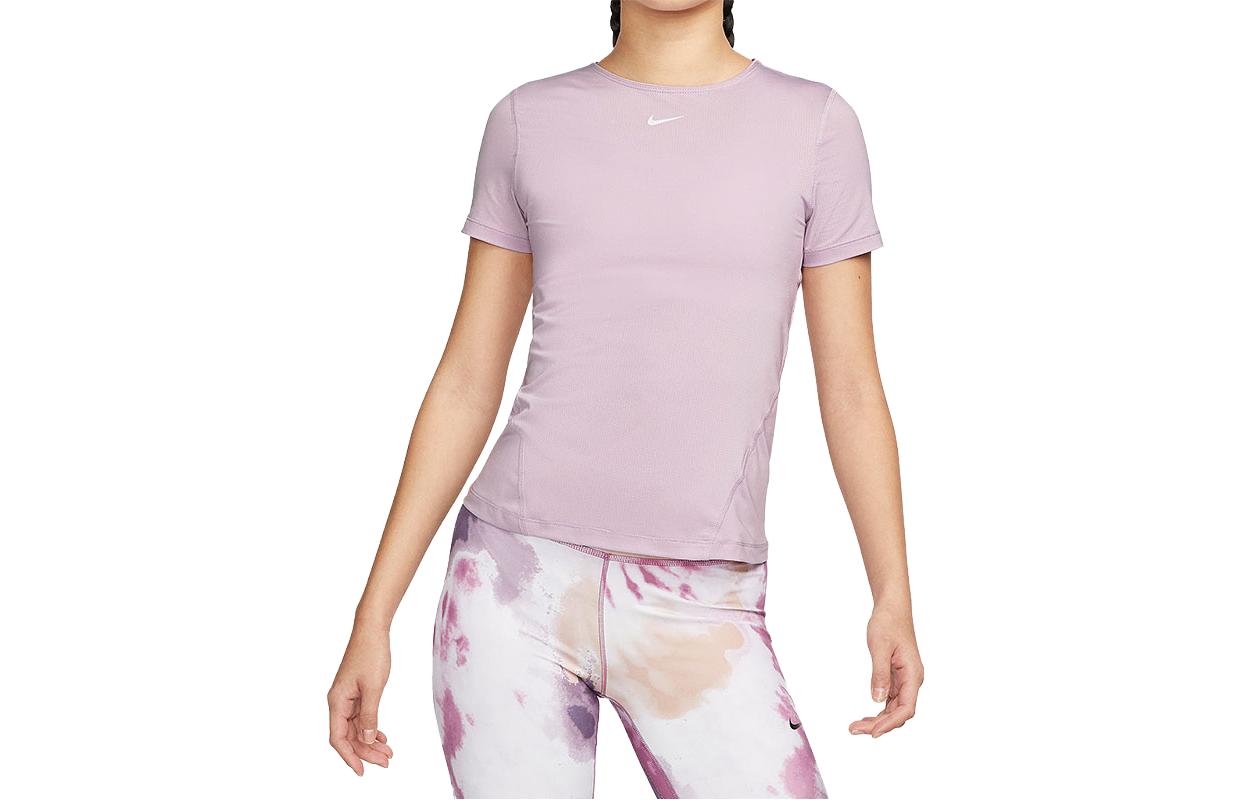 Nike T Shirts Women s Purple Crew Neck Moderate Straight Fit CZ6490-576 XL