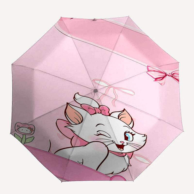 

1pc cat bowknot umbrella automatic open/close, 8-Rib Durable Frame, Compact Folding Design, Ideal Birthday/Holiday Gift 1132A