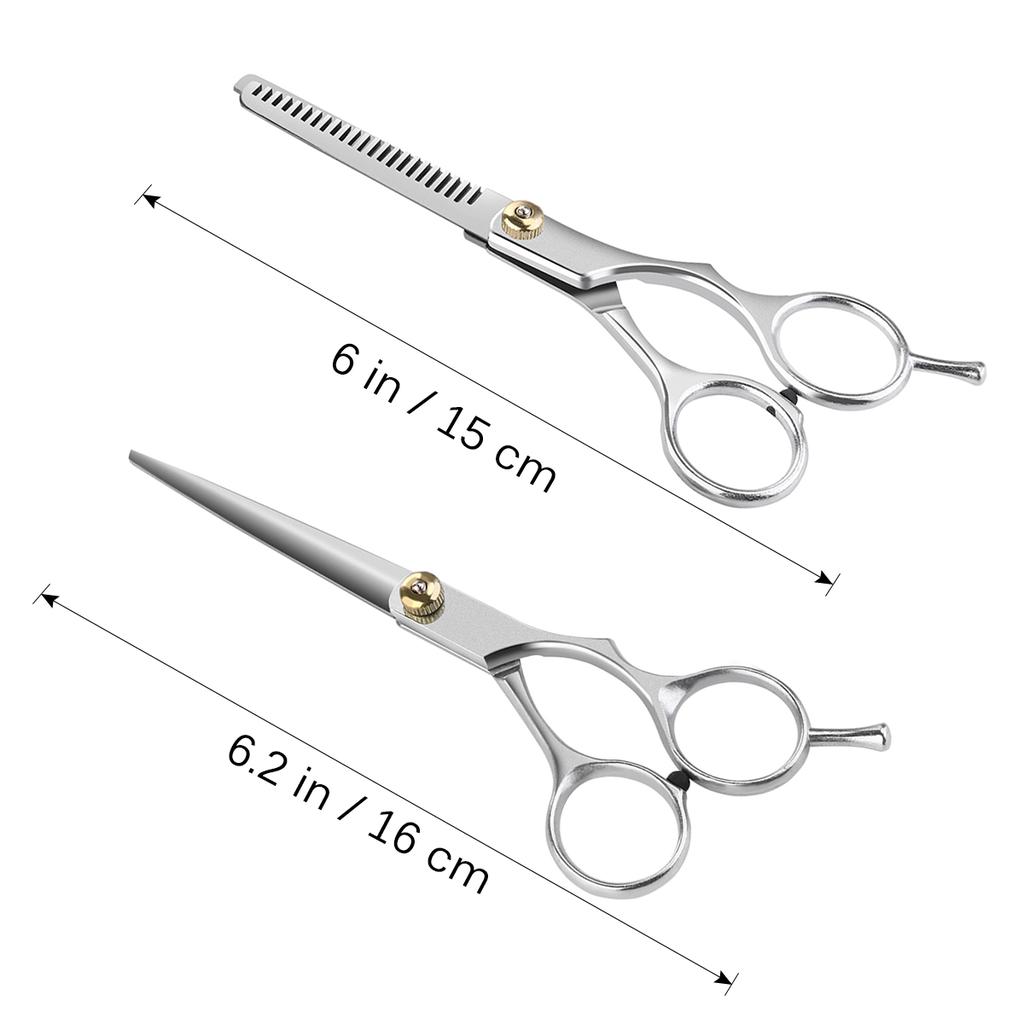 2Pcs Hair Scissors Thinning Scissors Salon Professional Hair Cutting Thinning Scissors Shears Hairdressing Set Hair Tools