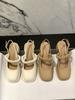 Popular years thick heel Internet celebrity Mary Jane small leather shoes summer word with bag head sandals women 