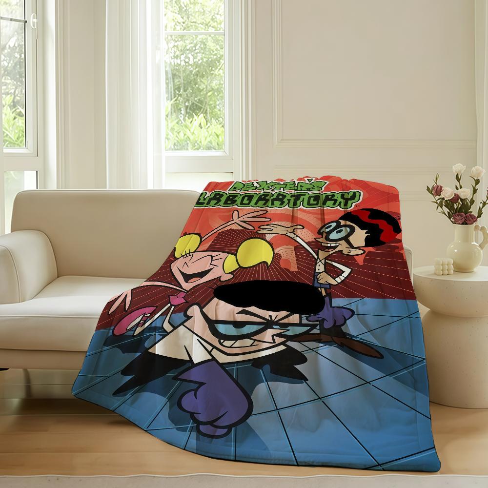 

Cartoon cute D Dexter s L LabS Blanket For Sofa Office Bed Plane Travel Sleep Read Relax Camping Soft And Warm 75x90cm
