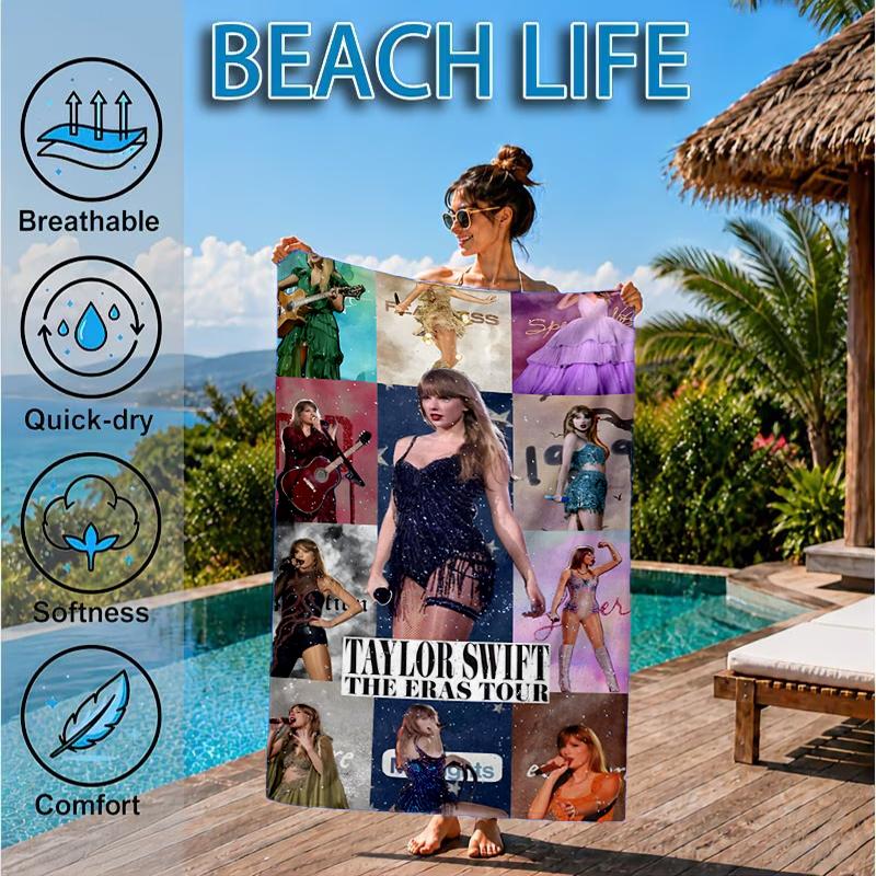 Taylor Music Beach Towel, Microfiber Beach Towel, Perfect For Pool, Beach, Travel, Home Decor Beach Party Fan Gifts
