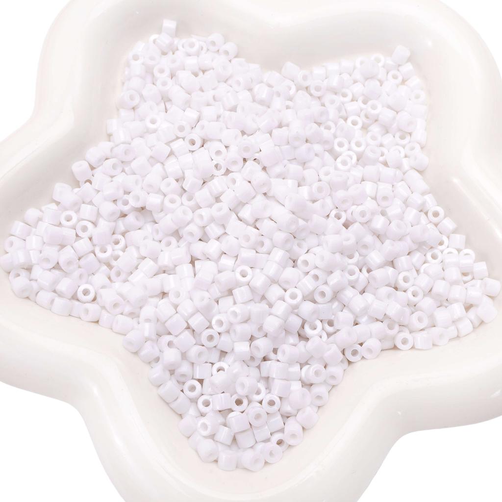 300pcs 4mm Acrylic Short Tube Beads Solid Color Seed Beads Accessories For DIY Jewelry Making