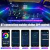 18 In 1 Symphony Car Ambient Lights LED RGB 64 Colors Black Tape Acrylic Interior Strip Atmosphere Sticker Lamps Hidden Neo K8S5