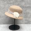 Lace Flower Ornament Textured Top Hat Socialite Woolen Hat Temperament Warm Bucket Hat