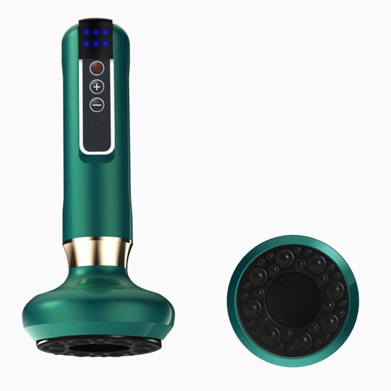 

Electric Meridian Brush Multifunctional Scraping Machine Handheld Cupping Device Electric Vibrating Massager for Neck зелений
