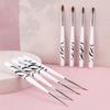 Zebra Handle Nail Brush Set For Nail Art Design Manicure Acrylic Liquid Powder UV Gel Brushes Line Drawing Pen Painting Tools