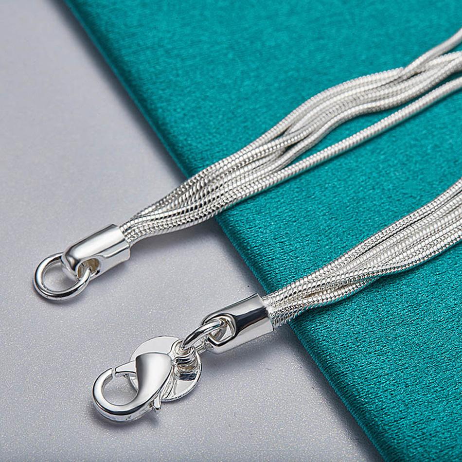 925 sterlingsølv fem slangekjede hjerte armbånd smykker for kvinner bryllupsfest mote sjarm