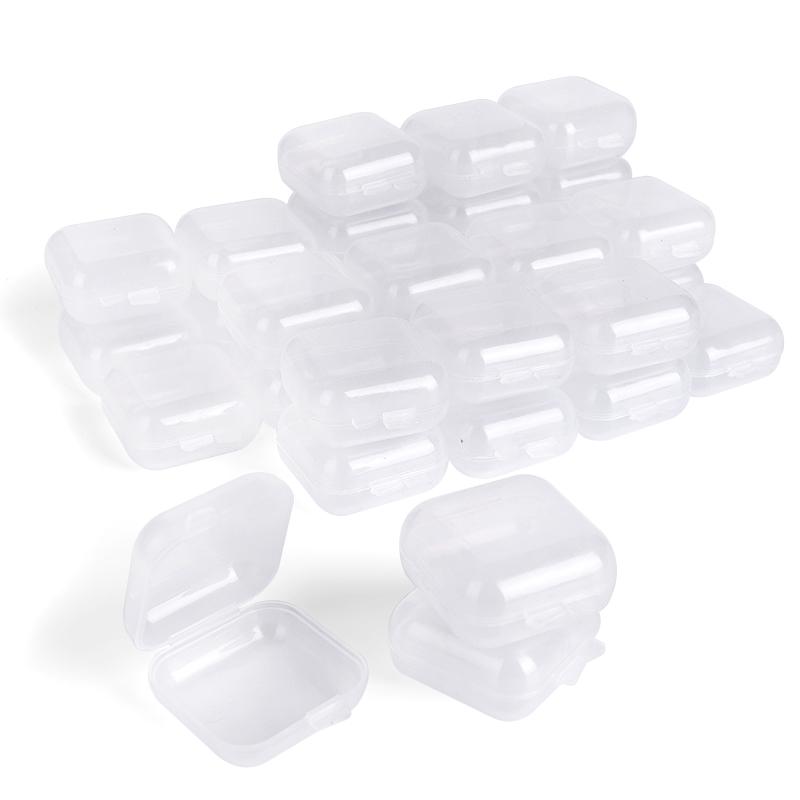 2 Sizes Clear Small Containers Plastic Square Bead Storage Box for Beads Jewelry Crafts Board Game Pieces Organization Wholesale