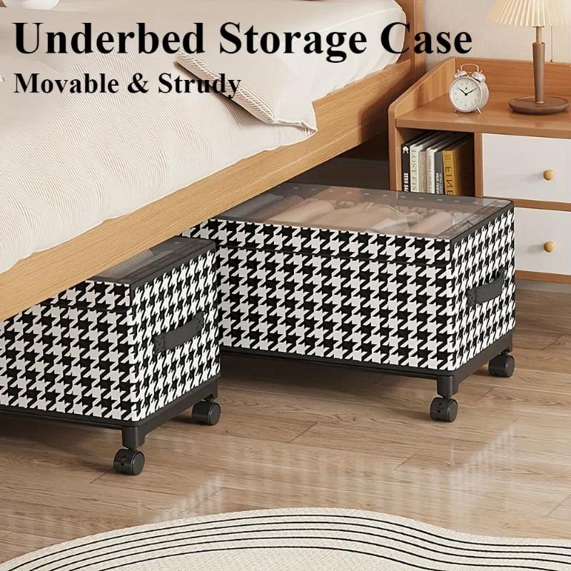 Non-Woven Multifunctional Clothes Storage Box With Wheels Movable Underbed Organizer Rolling Chest of Drawers for Clothing Goods