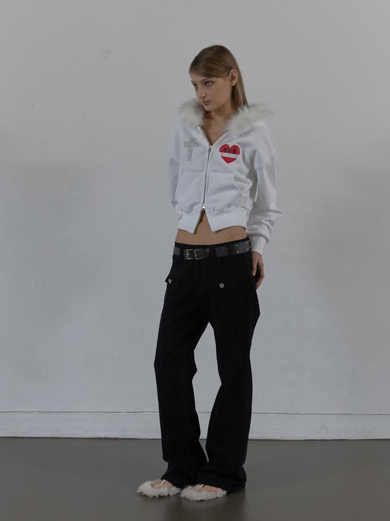 SETUP-EXE Line Bootcut Pants / Black