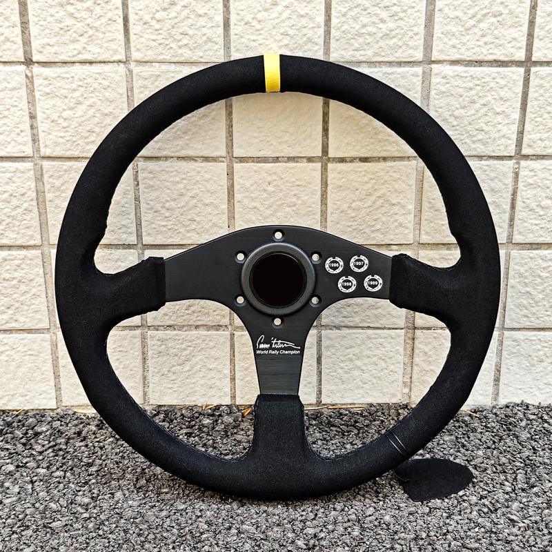 JDM Modified Style Suede Steering Wheel 14inch Flat Dish Racing Tuning Steering Wheel for Universal