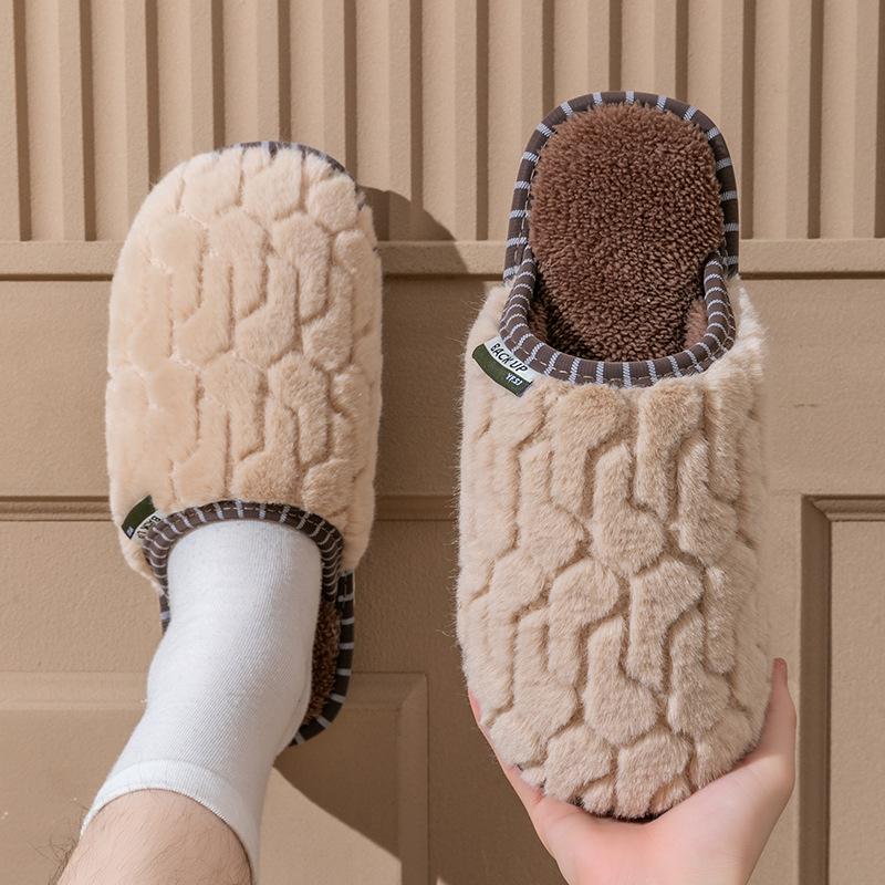 Cotton Slippers for Women In Winter, Suitable for Home Use In Spring and Autumn, Indoor Warmth and Anti Slip Home, Cixi Winter Couple, Plush Men